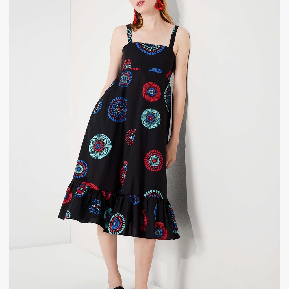 Kate Spade Firework Floral Al Fresco Midi Dress